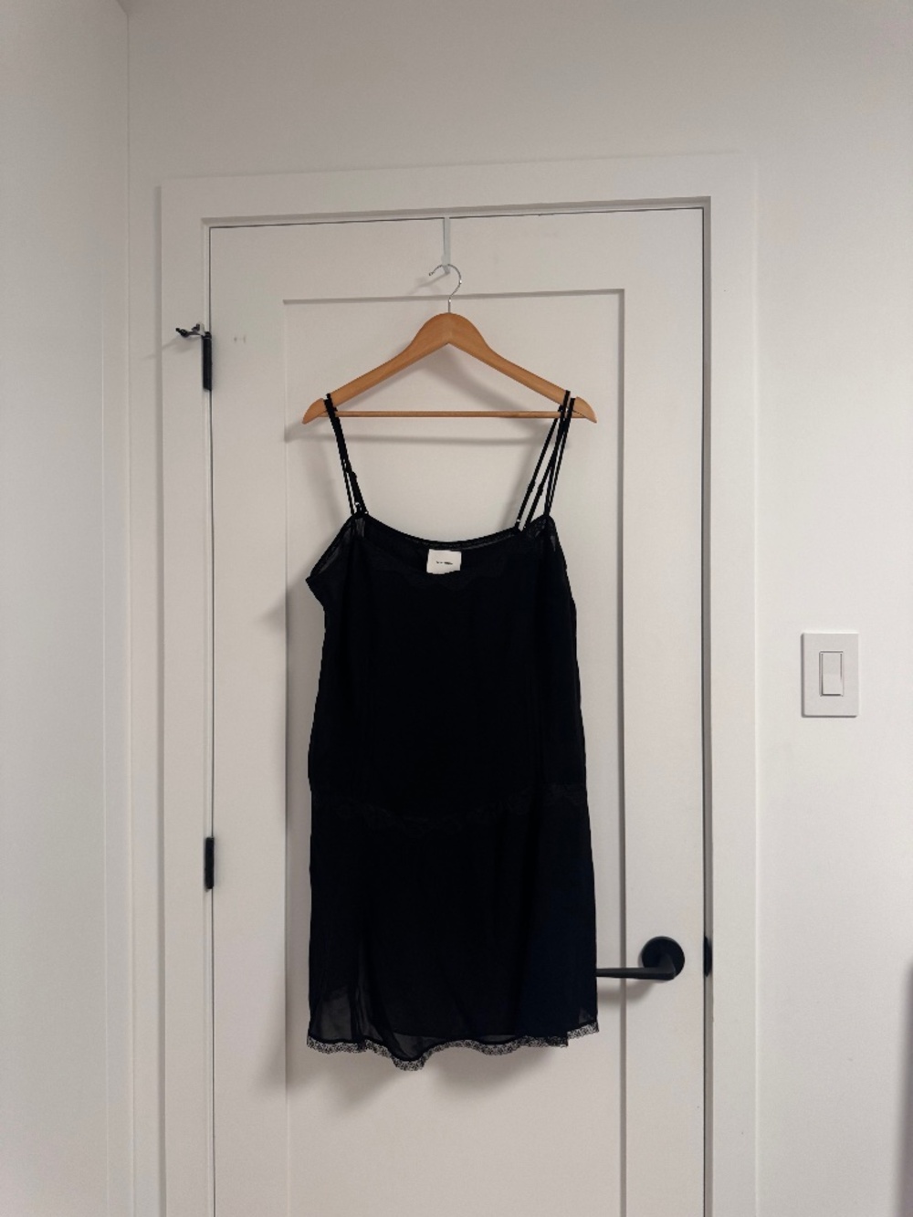 Reformation - black slip dress
